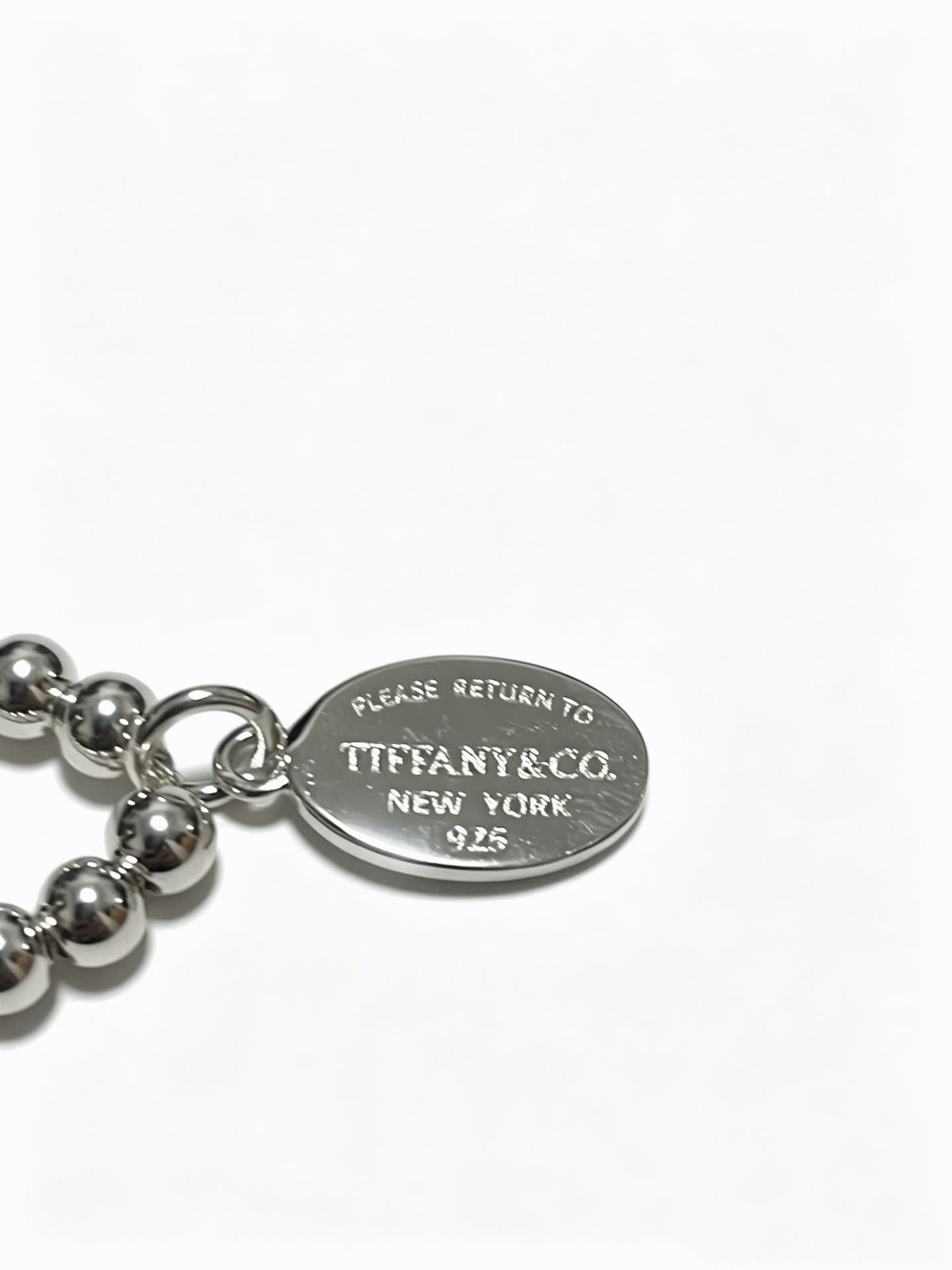 Tiffany & Co. Sterling Silver Bead Bracelet with Tag